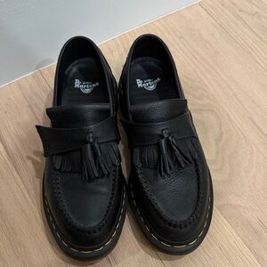 Dr. Martens Black Leather Tassel Slip-Ons